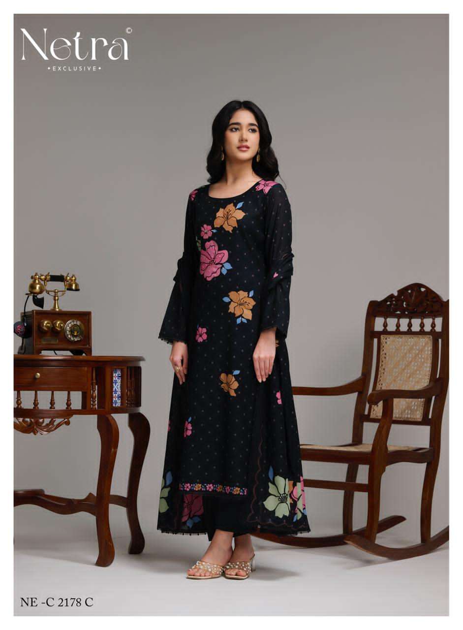 Netra Exclusive Shanti Banarasi Mal Chanderi Designer Dress Material Wholesale Collection