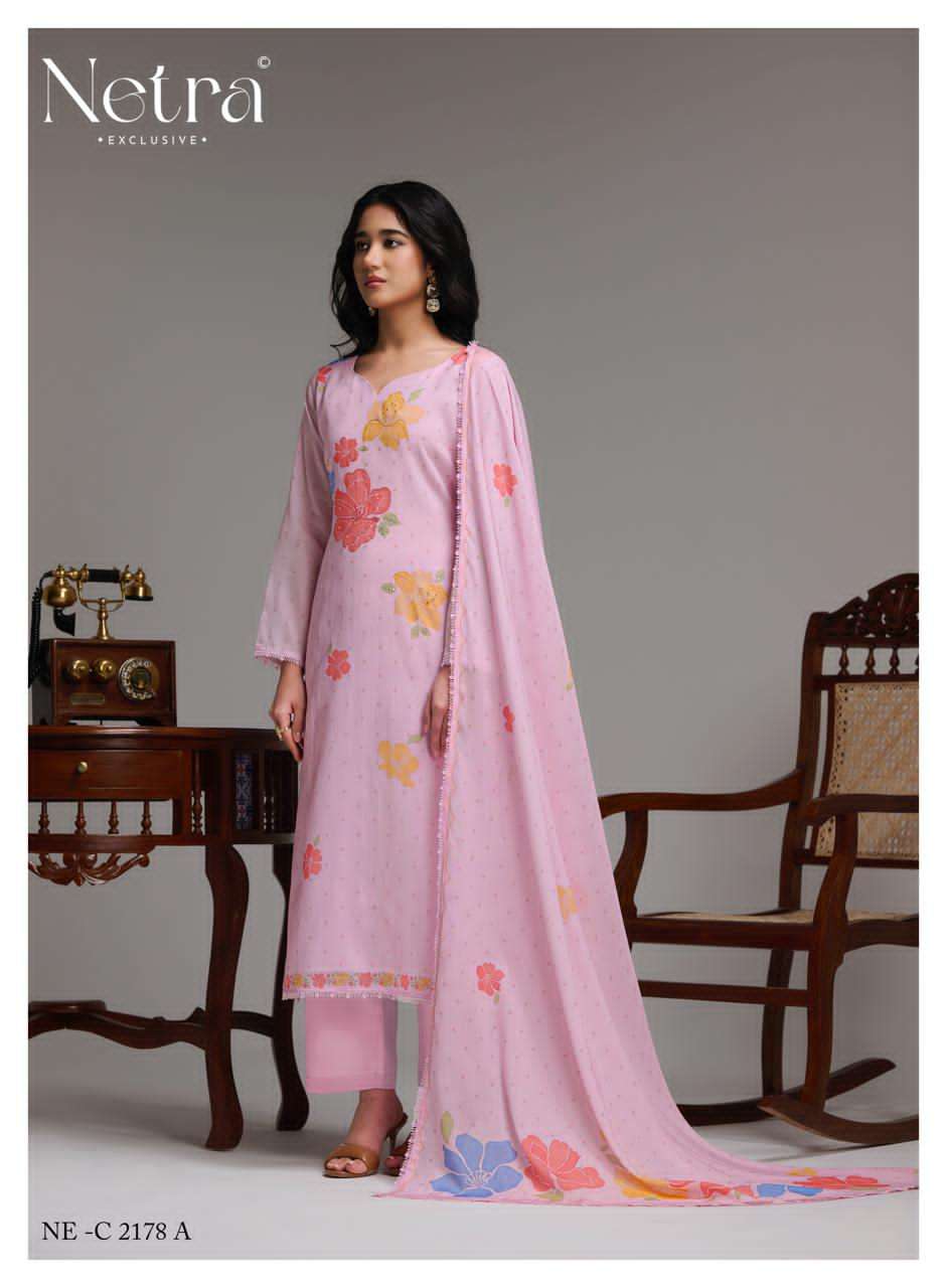 Netra Exclusive Shanti Banarasi Mal Chanderi Designer Dress Material Wholesale Collection
