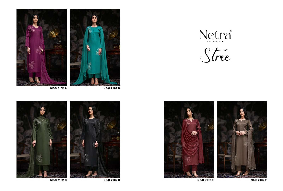 Netra Exclusive Stree Premium Cotton Dress Material - Amrah Wholesale