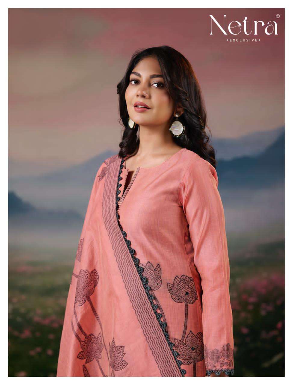 Netra Exclusive Teju Pure Jamdani Weaving Dress Material - Amrah Wholesale