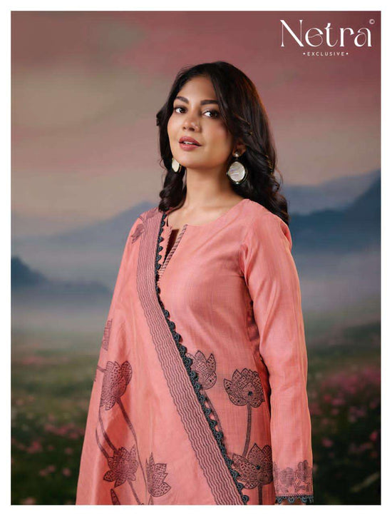 Netra Exclusive Teju Pure Jamdani Weaving Dress Material - Amrah Wholesale