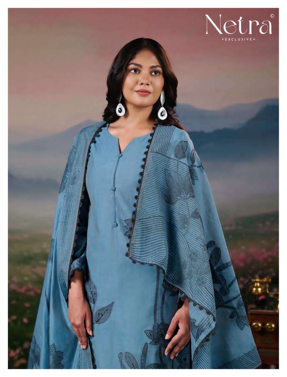 Netra Exclusive Teju Pure Jamdani Weaving Dress Material - Amrah Wholesale