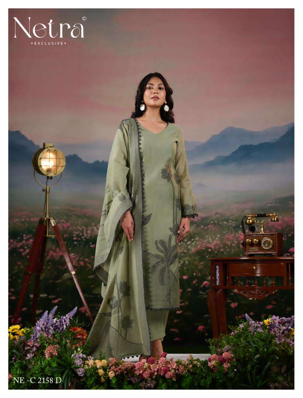 Netra Exclusive Teju Pure Jamdani Weaving Dress Material - Amrah Wholesale