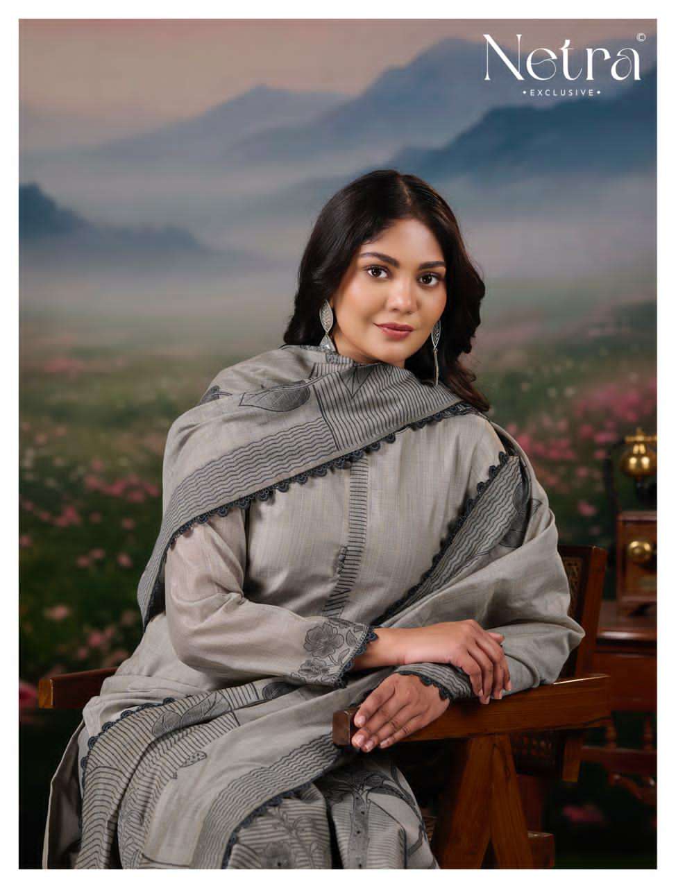 Netra Exclusive Teju Pure Jamdani Weaving Dress Material - Amrah Wholesale