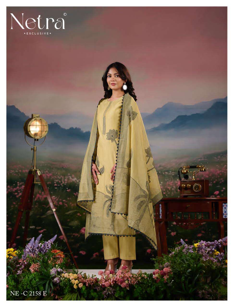 Netra Exclusive Teju Pure Jamdani Weaving Dress Material - Amrah Wholesale