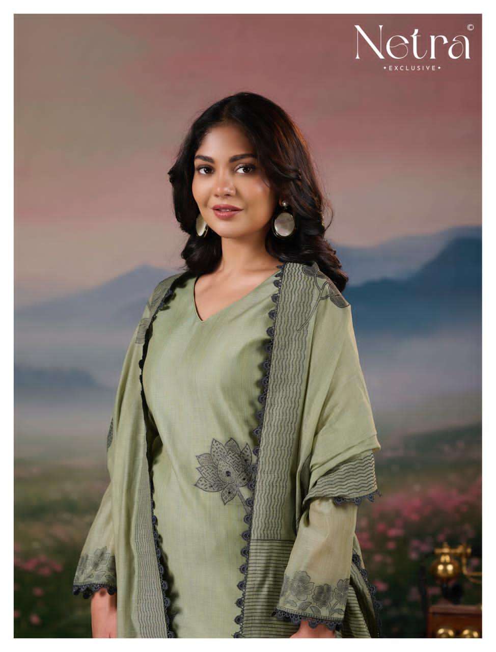 Netra Exclusive Teju Pure Jamdani Weaving Dress Material - Amrah Wholesale