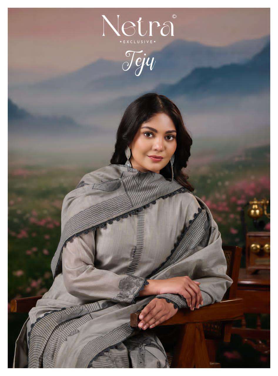 Netra Exclusive Teju Pure Jamdani Weaving Dress Material - Amrah Wholesale