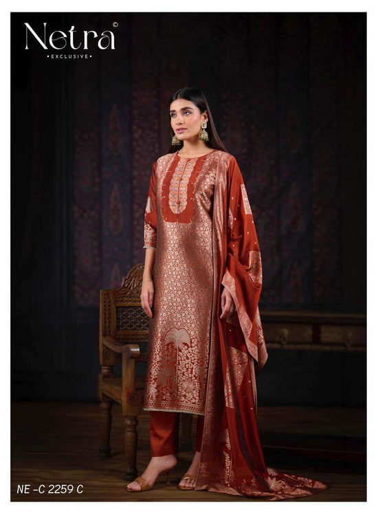 Netra Exclusive Vani Viscose Silk Jacquard Suit