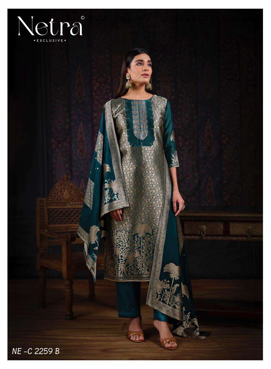 Netra Exclusive Vani Viscose Silk Jacquard Suit