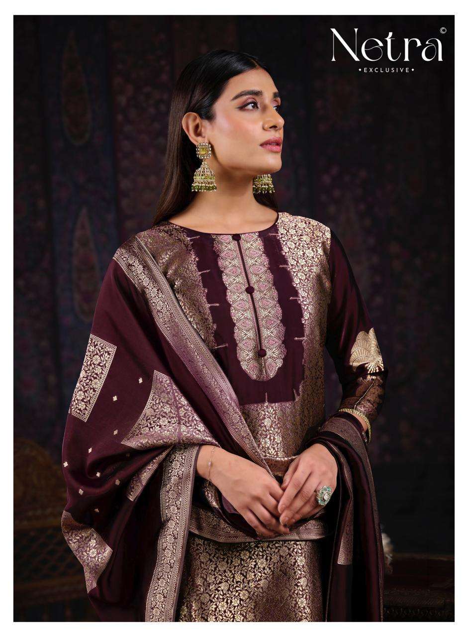 Netra Exclusive Vani Viscose Silk Jacquard Suit