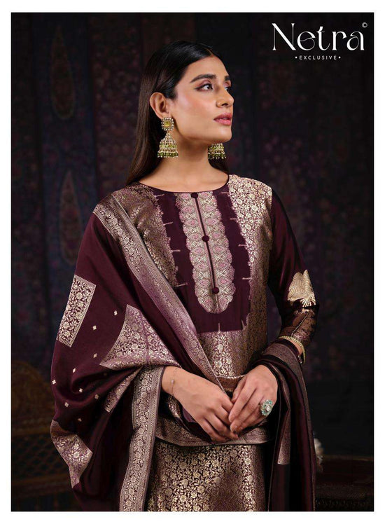 Netra Exclusive Vani Viscose Silk Jacquard Suit