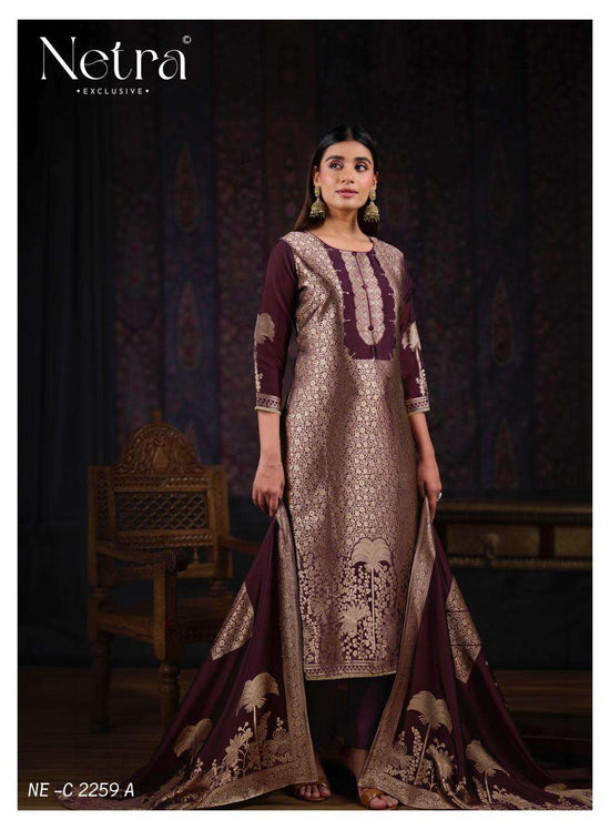 Netra Exclusive Vani Viscose Silk Jacquard Suit
