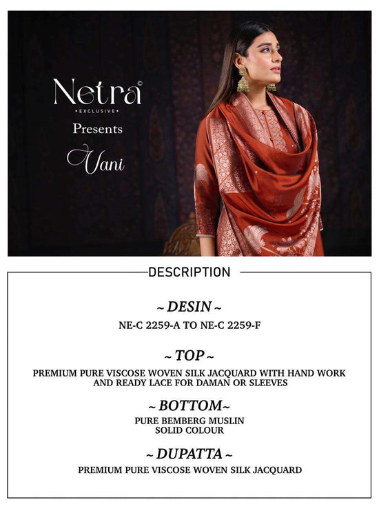 Netra Exclusive Vani Viscose Silk Jacquard Suit