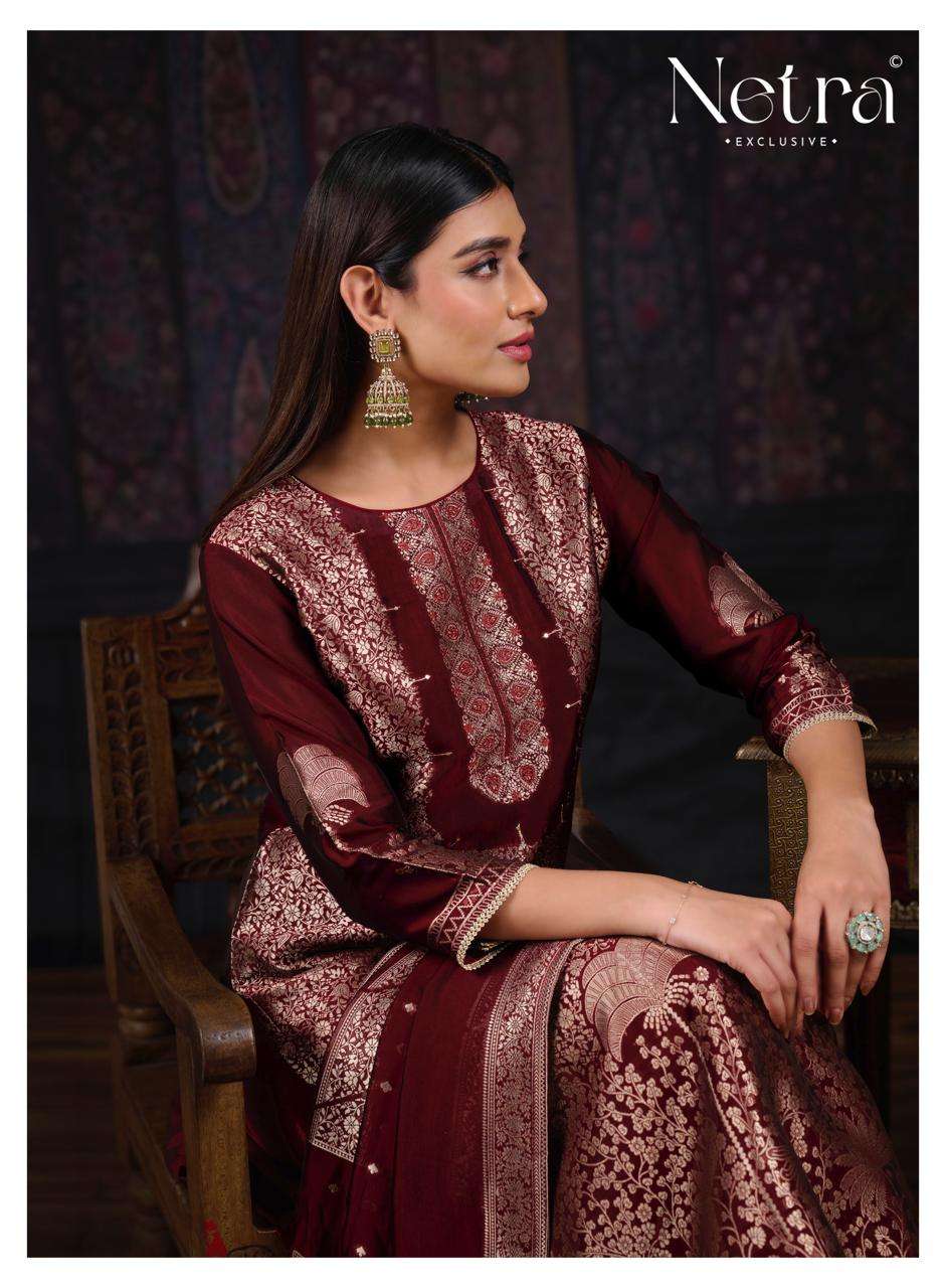Netra Exclusive Vani Viscose Silk Jacquard Suit