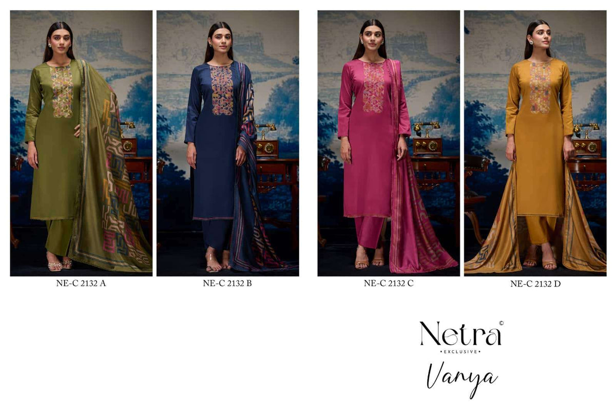 Netra Exclusive Vanya Dress Material Wholesale Catalogue - Amrah Wholesale