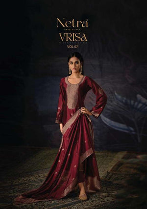 Netra Exclusive Vrisa Vol 7 Premium Jacquard Silk Dress Material