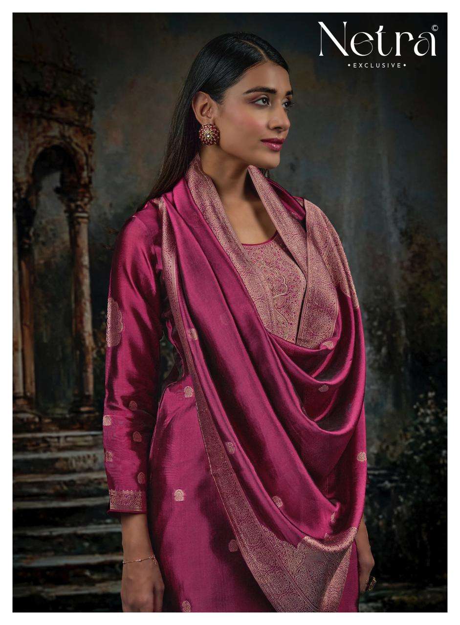 Netra Exclusive Vrisa Vol 8 Viscose Silk Jacquard Unstitched Dress Material