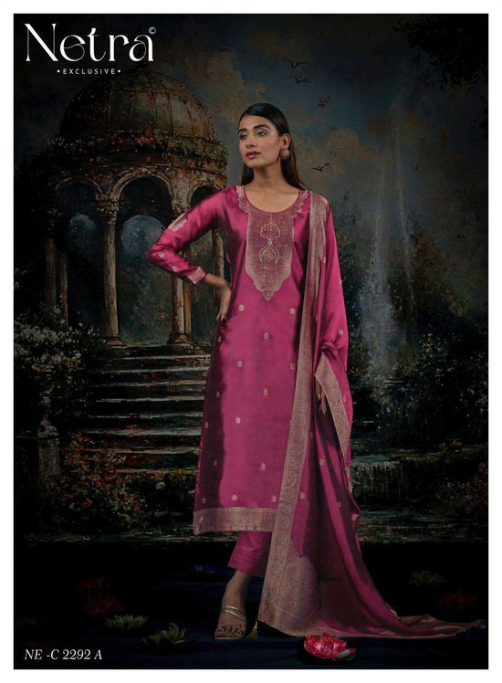 Netra Exclusive Vrisa Vol 8 Viscose Silk Jacquard Unstitched Dress Material