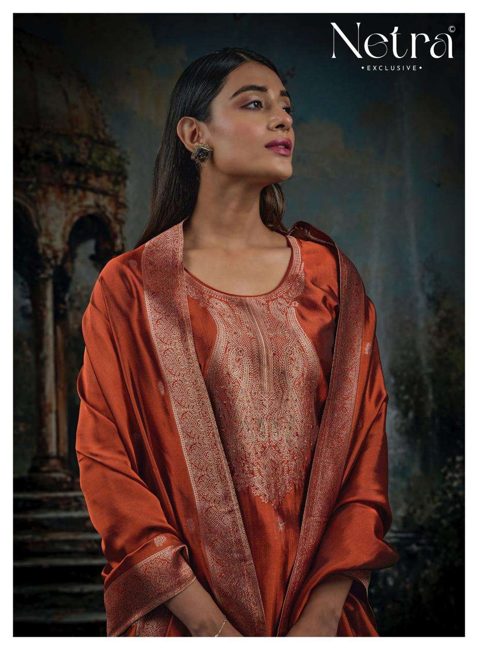 Netra Exclusive Vrisa Vol 8 Viscose Silk Jacquard Unstitched Dress Material