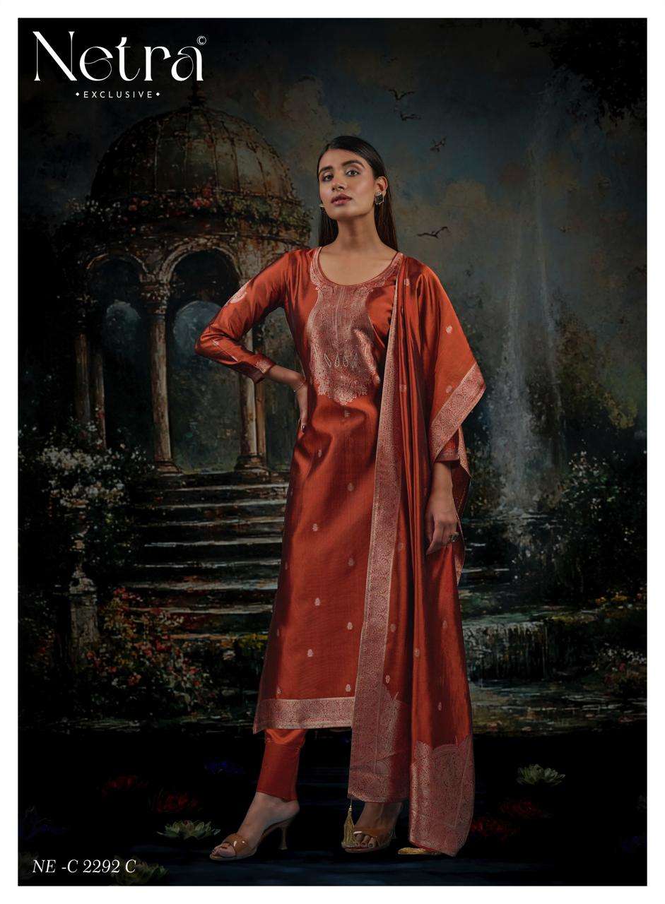 Netra Exclusive Vrisa Vol 8 Viscose Silk Jacquard Unstitched Dress Material