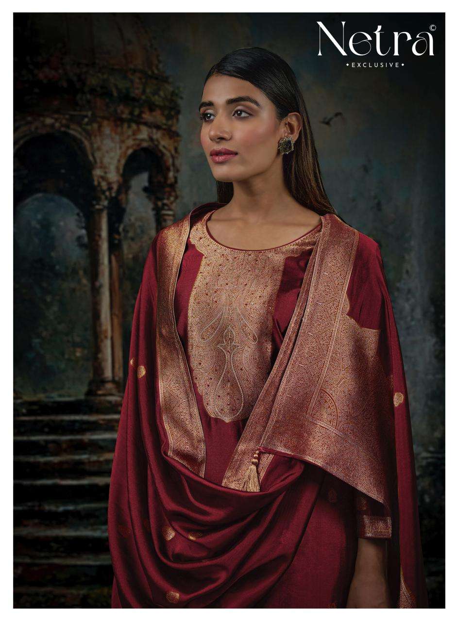 Netra Exclusive Vrisa Vol 8 Viscose Silk Jacquard Unstitched Dress Material