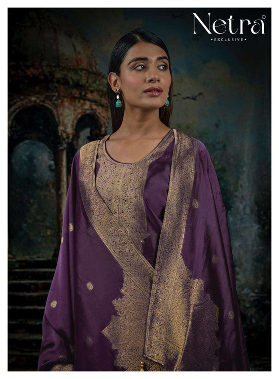 Netra Exclusive Vrisa Vol 8 Viscose Silk Jacquard Unstitched Dress Material