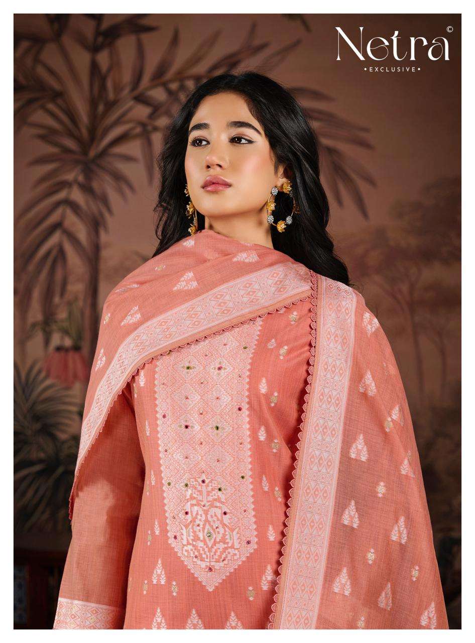 Netra Exclusive Yamika Jamdani Dress Material - Amrah Wholesale