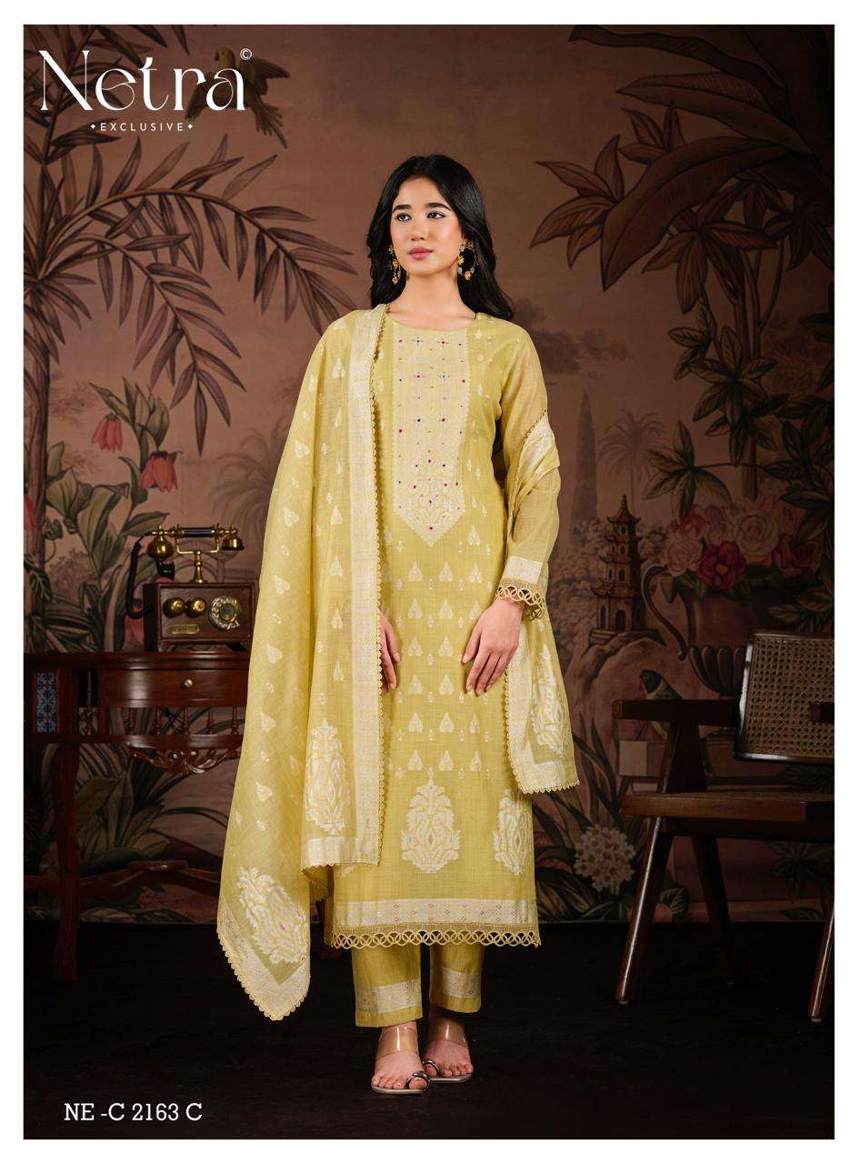 Netra Exclusive Yamika Jamdani Dress Material - Amrah Wholesale