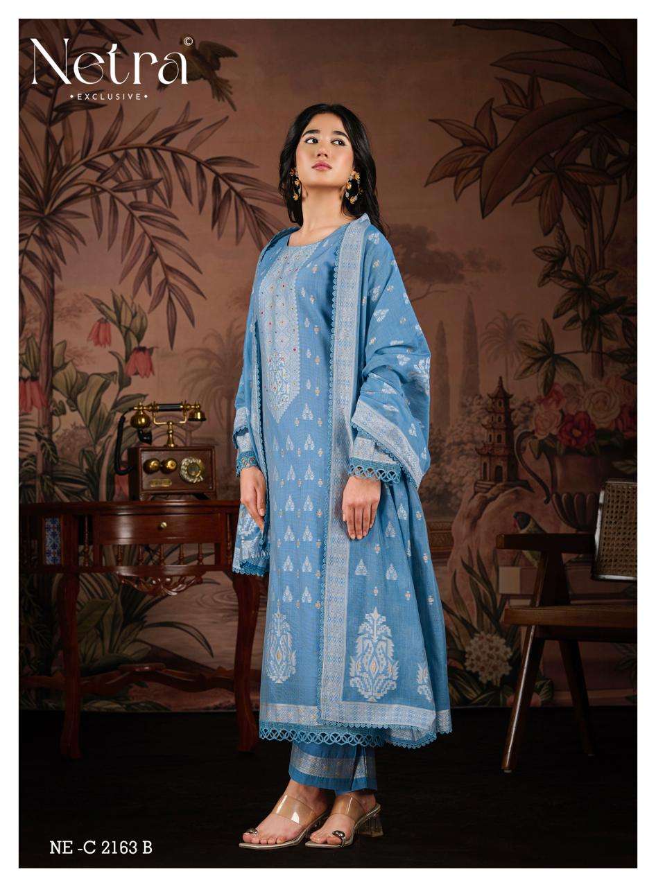 Netra Exclusive Yamika Jamdani Dress Material - Amrah Wholesale