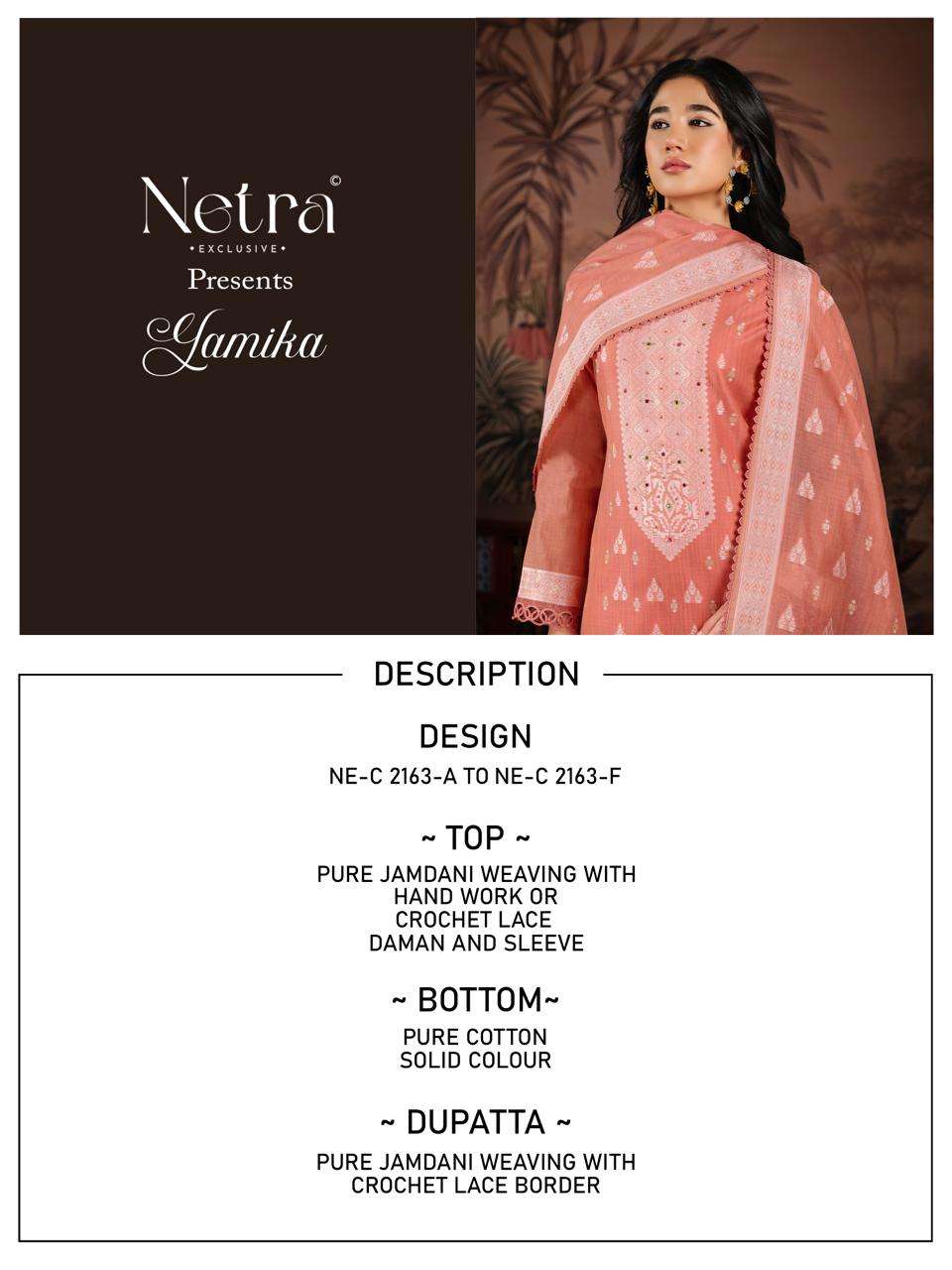 Netra Exclusive Yamika Jamdani Dress Material - Amrah Wholesale