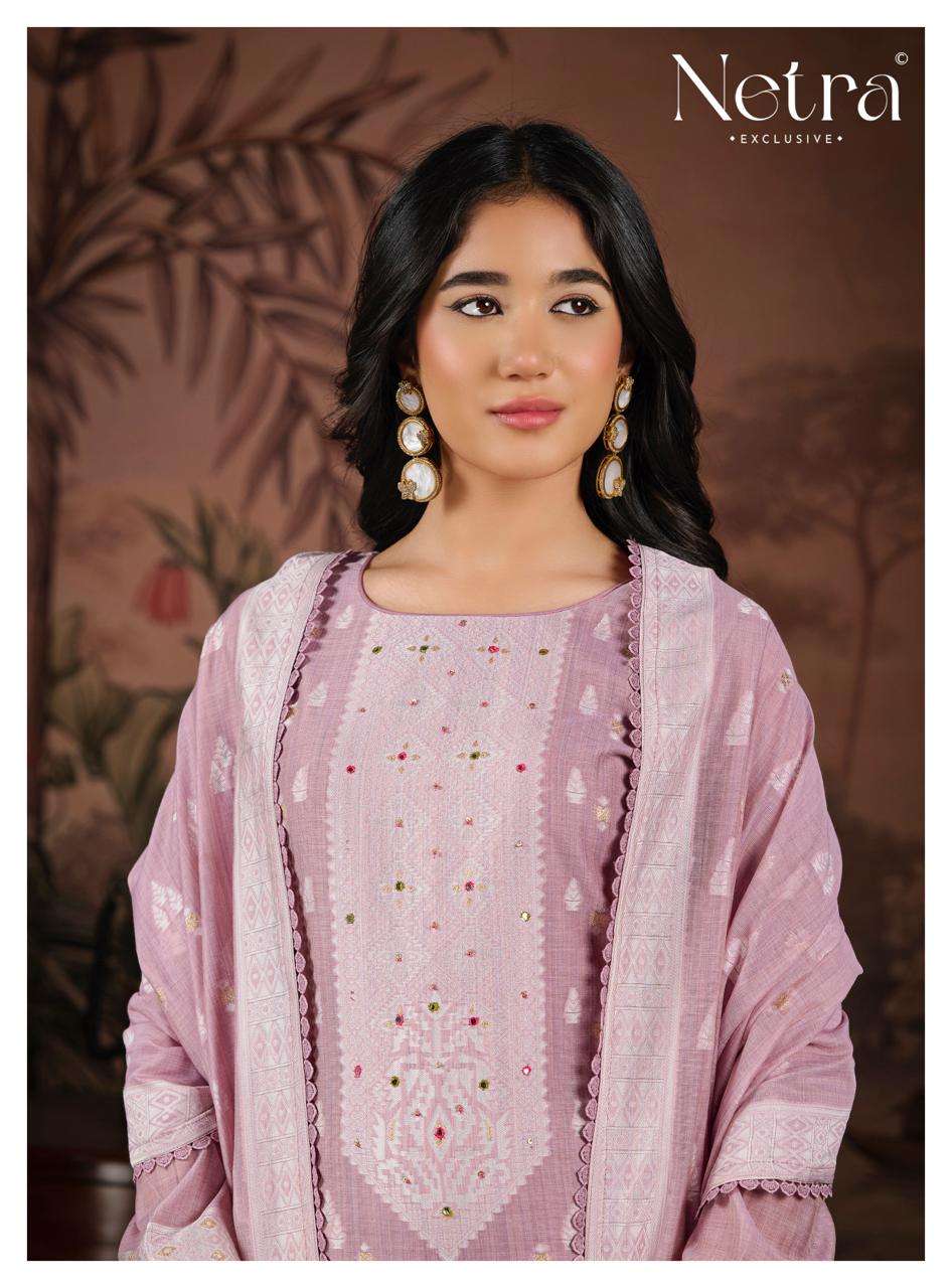 Netra Exclusive Yamika Jamdani Dress Material - Amrah Wholesale