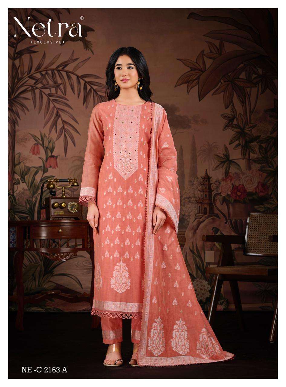 Netra Exclusive Yamika Jamdani Dress Material - Amrah Wholesale