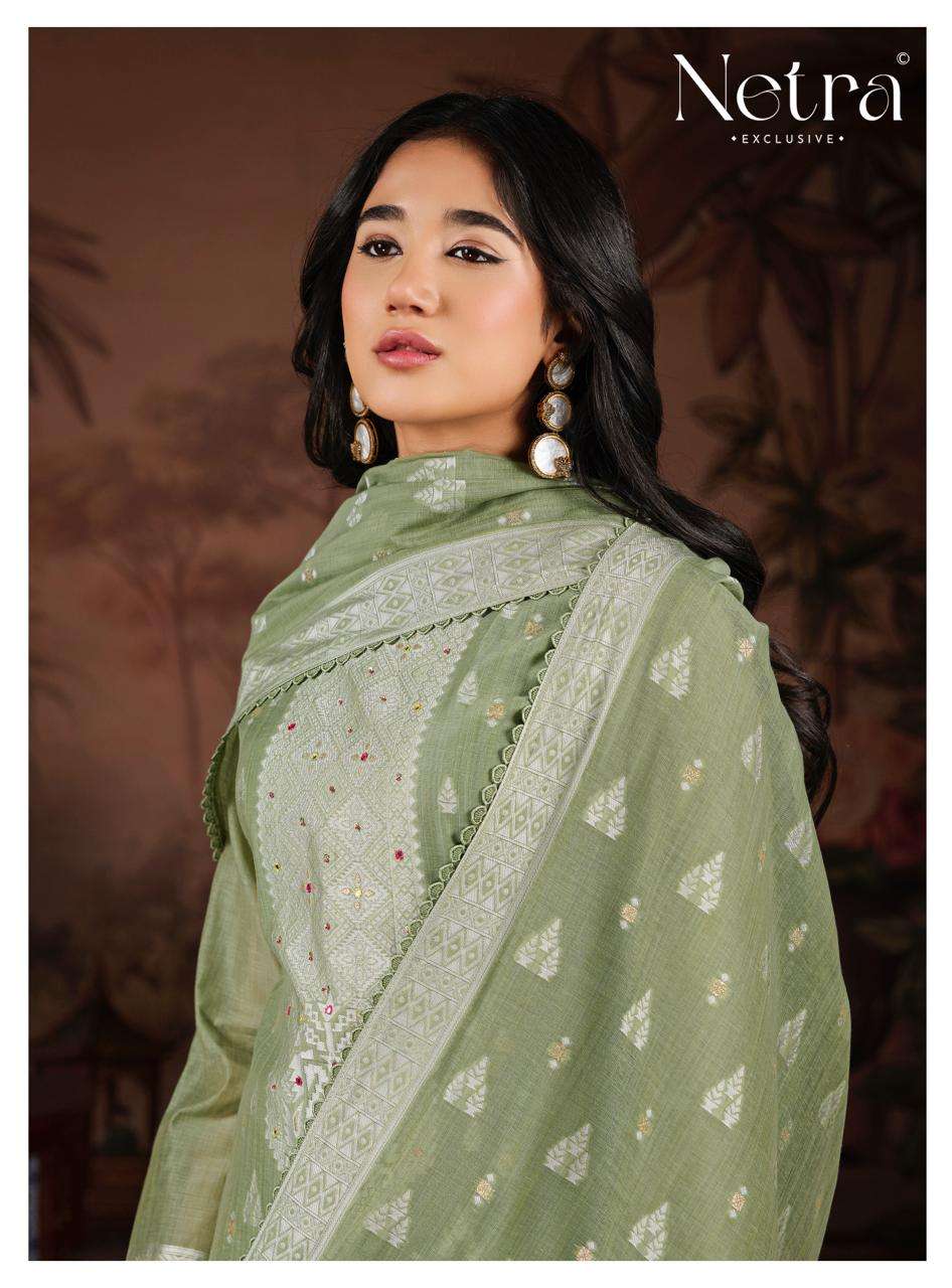Netra Exclusive Yamika Jamdani Dress Material - Amrah Wholesale