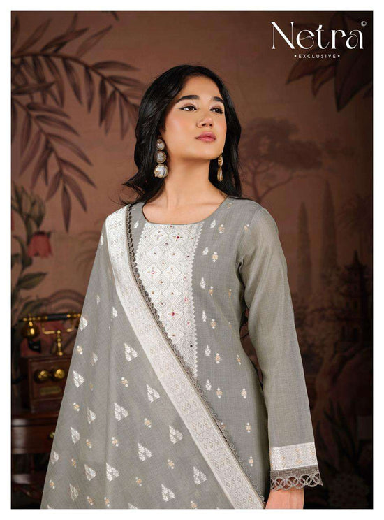 Netra Exclusive Yamika Jamdani Dress Material - Amrah Wholesale