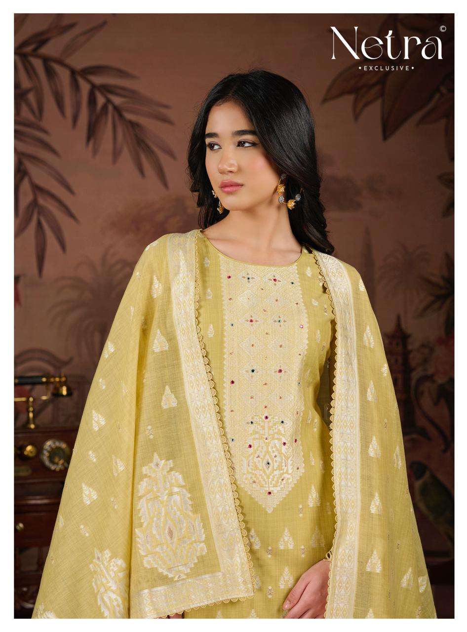 Netra Exclusive Yamika Jamdani Dress Material - Amrah Wholesale