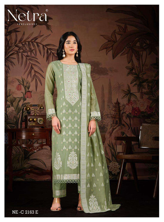 Netra Exclusive Yamika Jamdani Dress Material - Amrah Wholesale