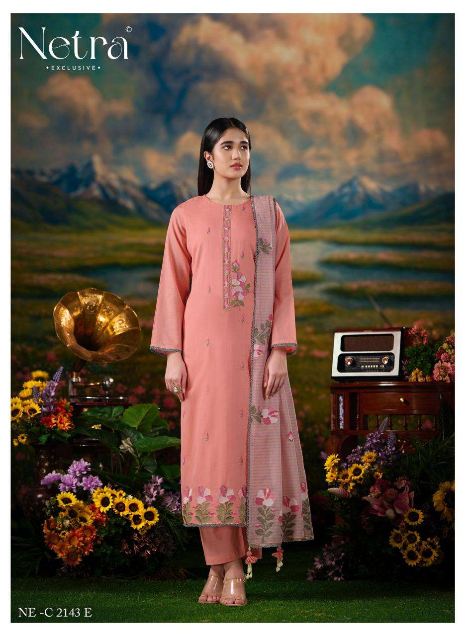 Netra Exclusive Zanya Banarasi Chanderi Dress Material - Amrah Wholesale