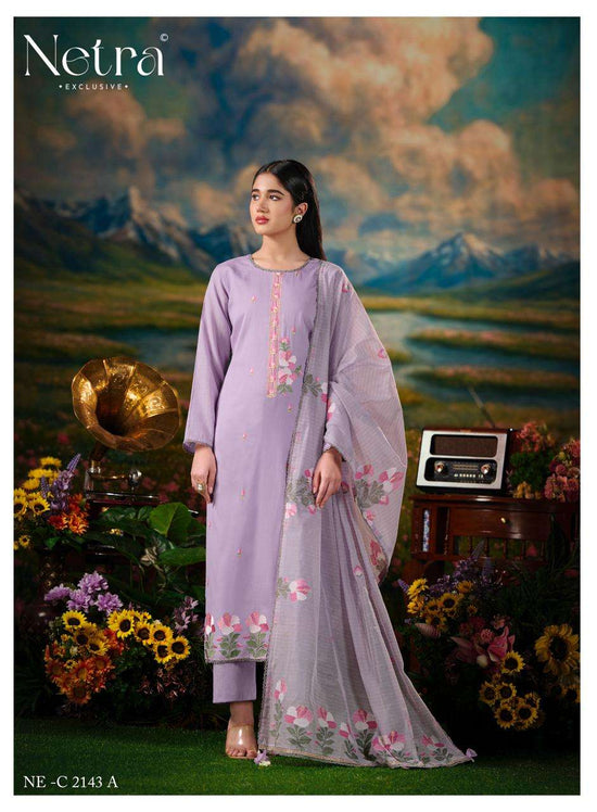 Netra Exclusive Zanya Banarasi Chanderi Dress Material - Amrah Wholesale