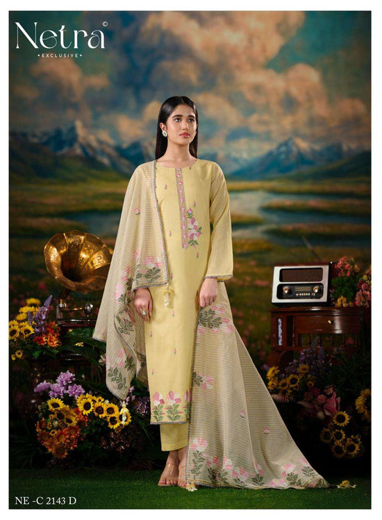 Netra Exclusive Zanya Banarasi Chanderi Dress Material - Amrah Wholesale
