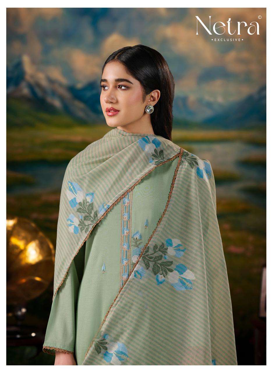 Netra Exclusive Zanya Banarasi Chanderi Dress Material - Amrah Wholesale