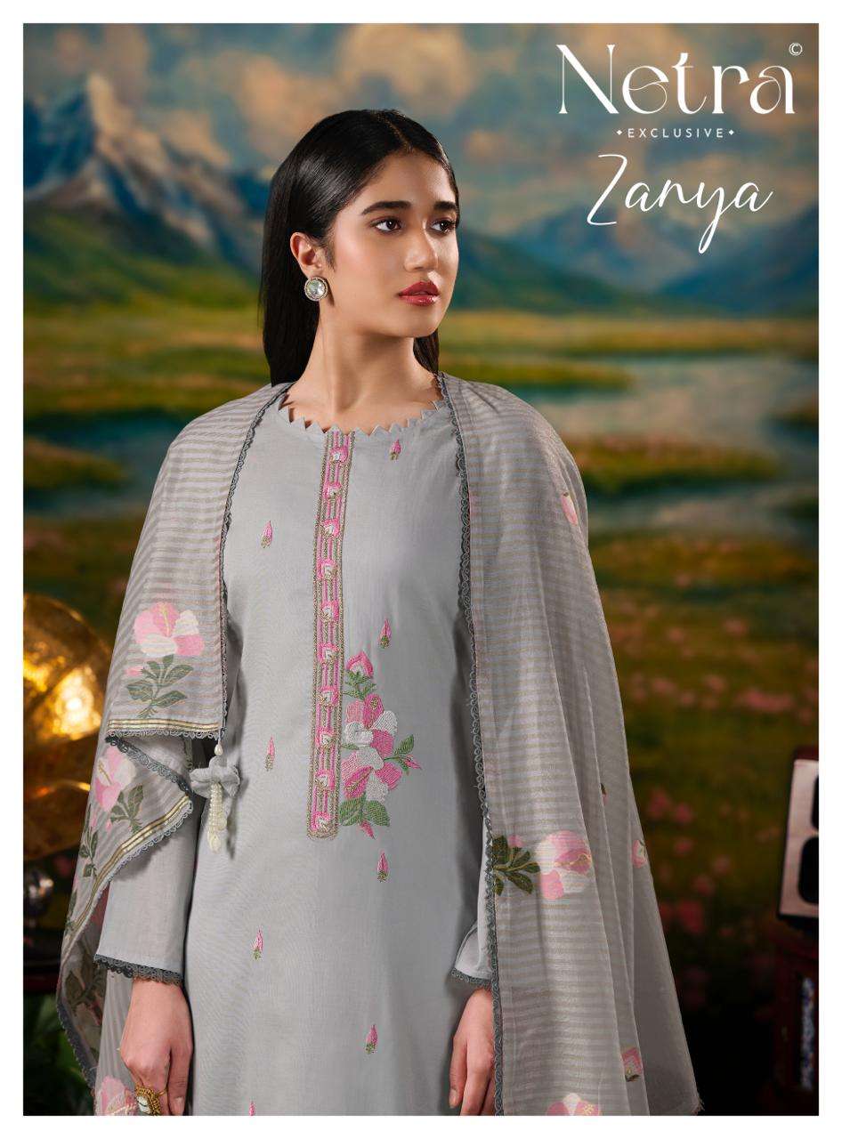 Netra Exclusive Zanya Banarasi Chanderi Dress Material - Amrah Wholesale