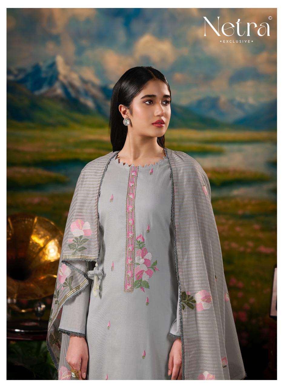 Netra Exclusive Zanya Banarasi Chanderi Dress Material - Amrah Wholesale