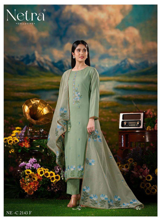 Netra Exclusive Zanya Banarasi Chanderi Dress Material - Amrah Wholesale