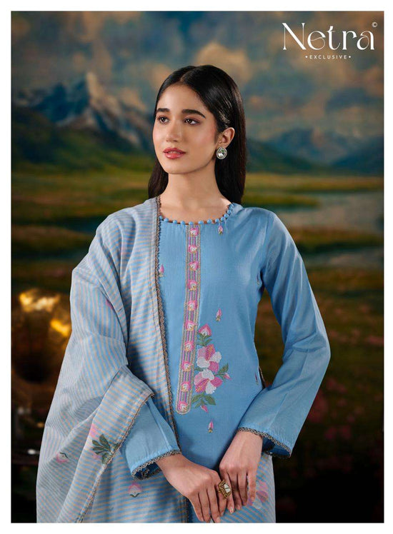 Netra Exclusive Zanya Banarasi Chanderi Dress Material - Amrah Wholesale