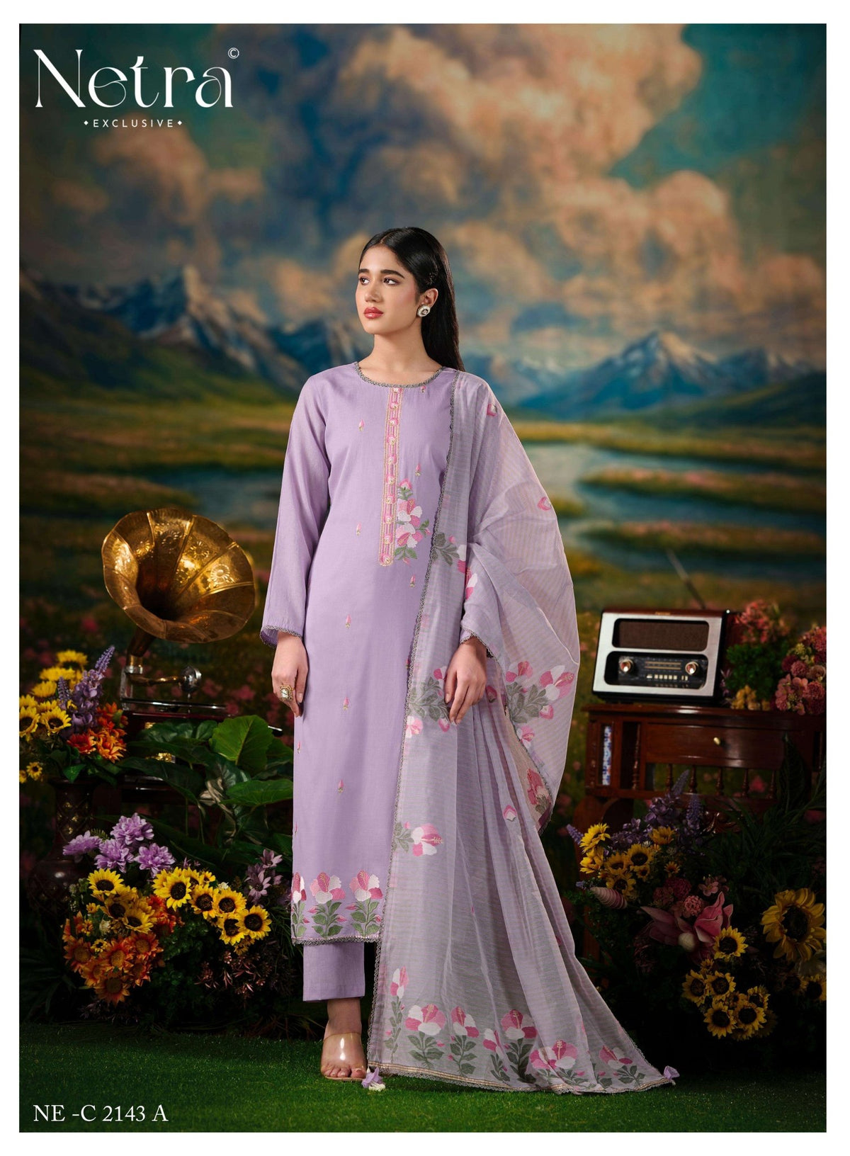Netra Exclusive Zanya Banarasi Chanderi Dress Material - Amrah Wholesale