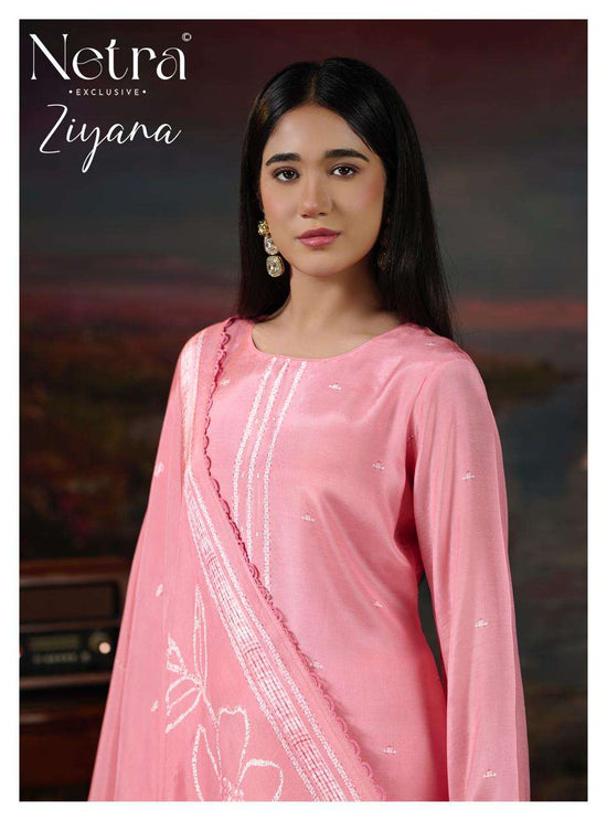 Netra Exclusive Ziyana Pure Bemberg Muslin Dress Material - Amrah Wholesale
