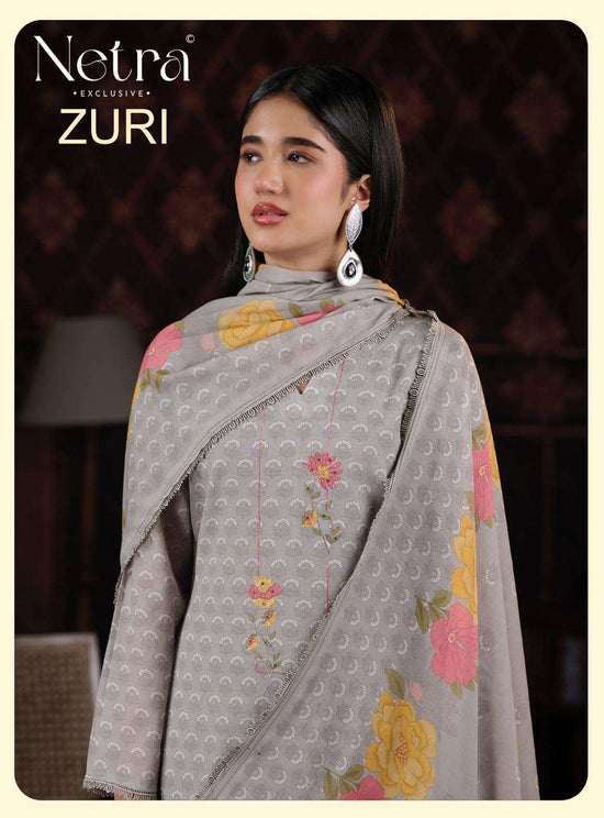 Netra Exclusive Zuri Pure Banarasi Mul Chanderi Designer Dress Material Collection - Amrah Wholesale