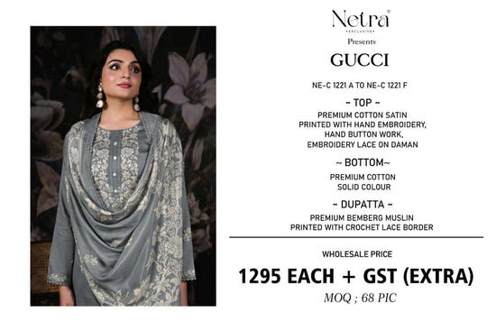 Netra Exclusive Gucci Salwar Suit Set Wholesale Catalogue - Amrah Wholesale