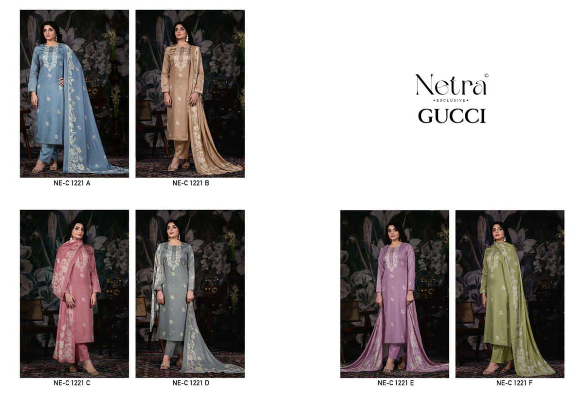 Netra Exclusive Gucci Salwar Suit Set Wholesale Catalogue - Amrah Wholesale