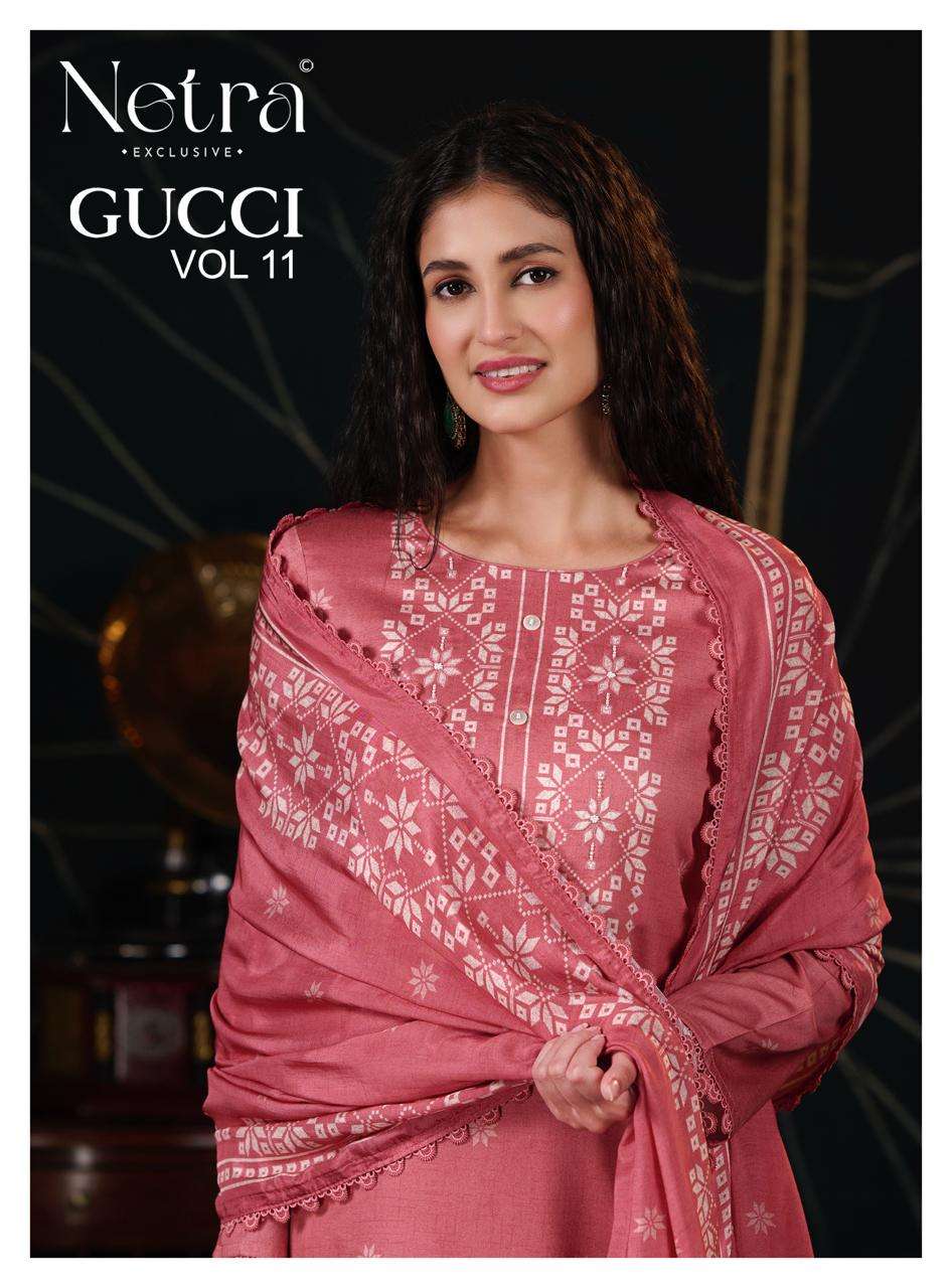Netra Exclusive Gucci Vol 11 Pure Cotton Dress Material